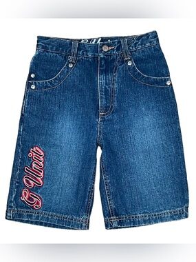 VINTAGE 2000s G-Unit Boy’s Graphic Blue Denim Jean Shorts Sz 5 Streetwear